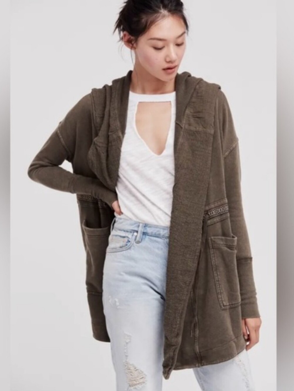 Free People - Studio City Cardigan - Size Medium - Dark Green